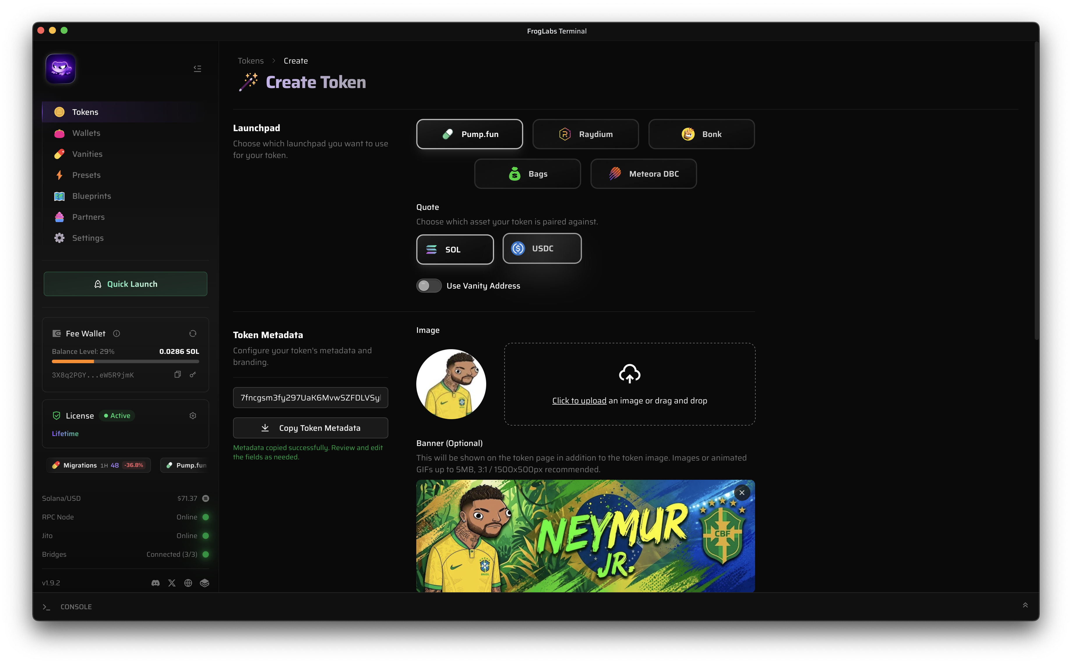Token launches in seconds.